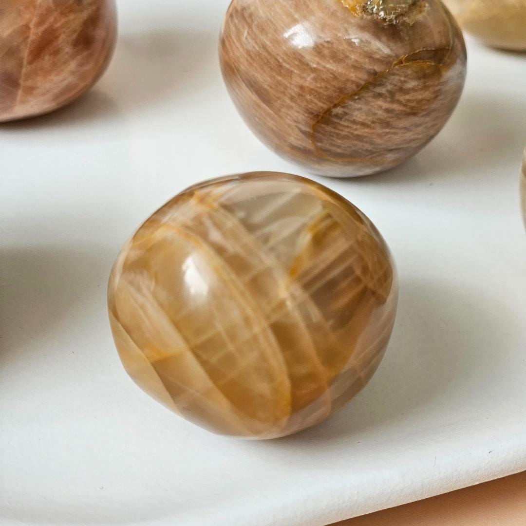 Peach Moonstone Crystal Natural Gemstone Meditation Stone Calm Energy 