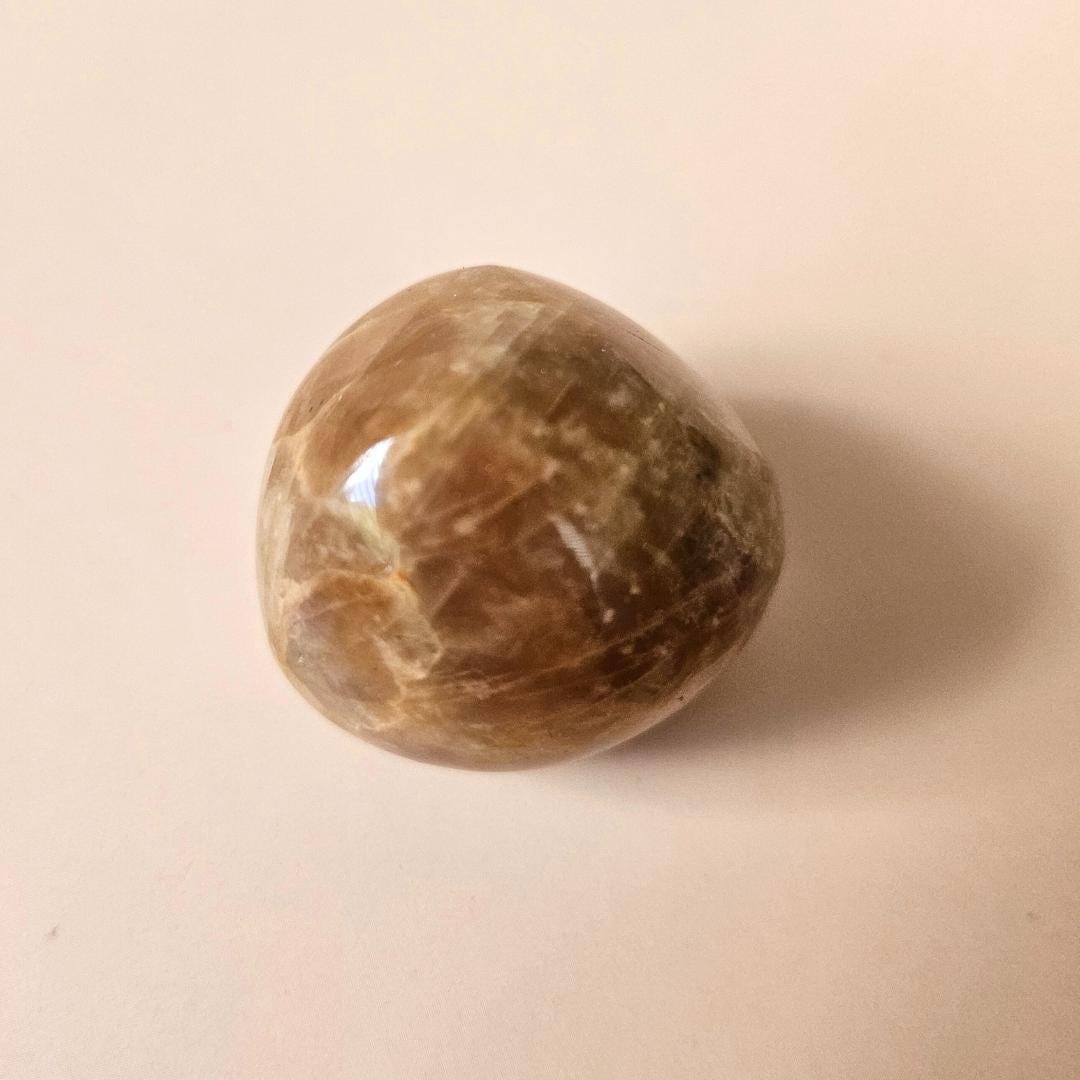 Peach Moonstone Crystal Natural Gemstone Meditation Stone Calm Energy 