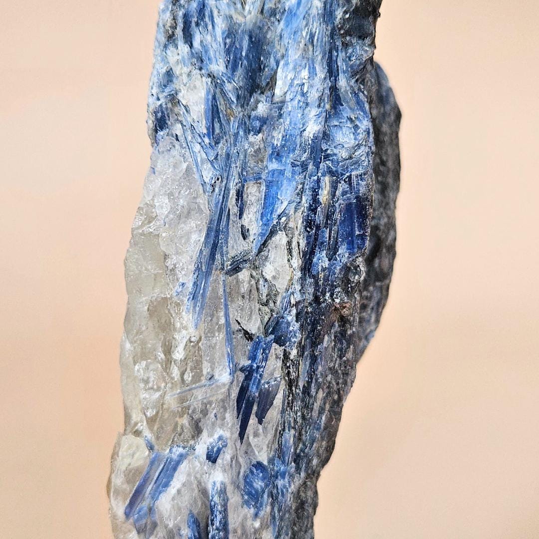 Blue Kyanite Crystal Cluster Raw Natural Stone on Stand Healing Crysta