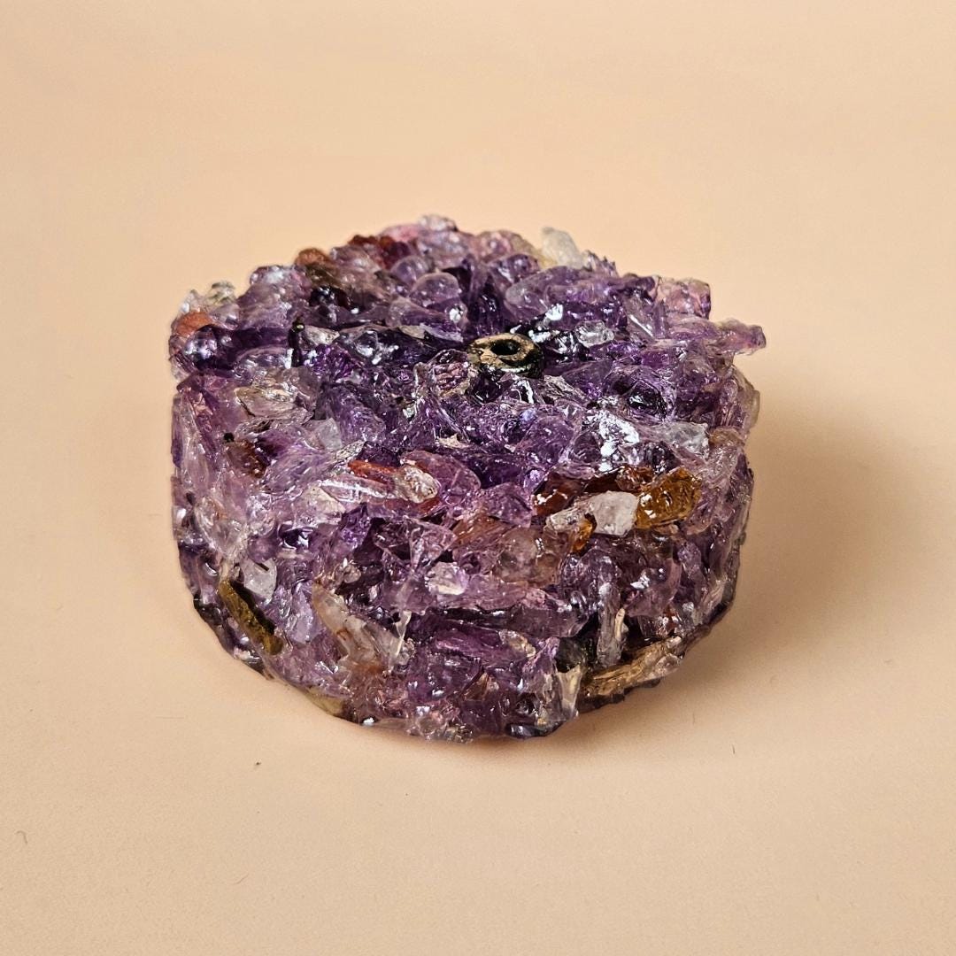 Crystal Incense Holder Amethyst Citrine Meditation Aromatherapy Gift D