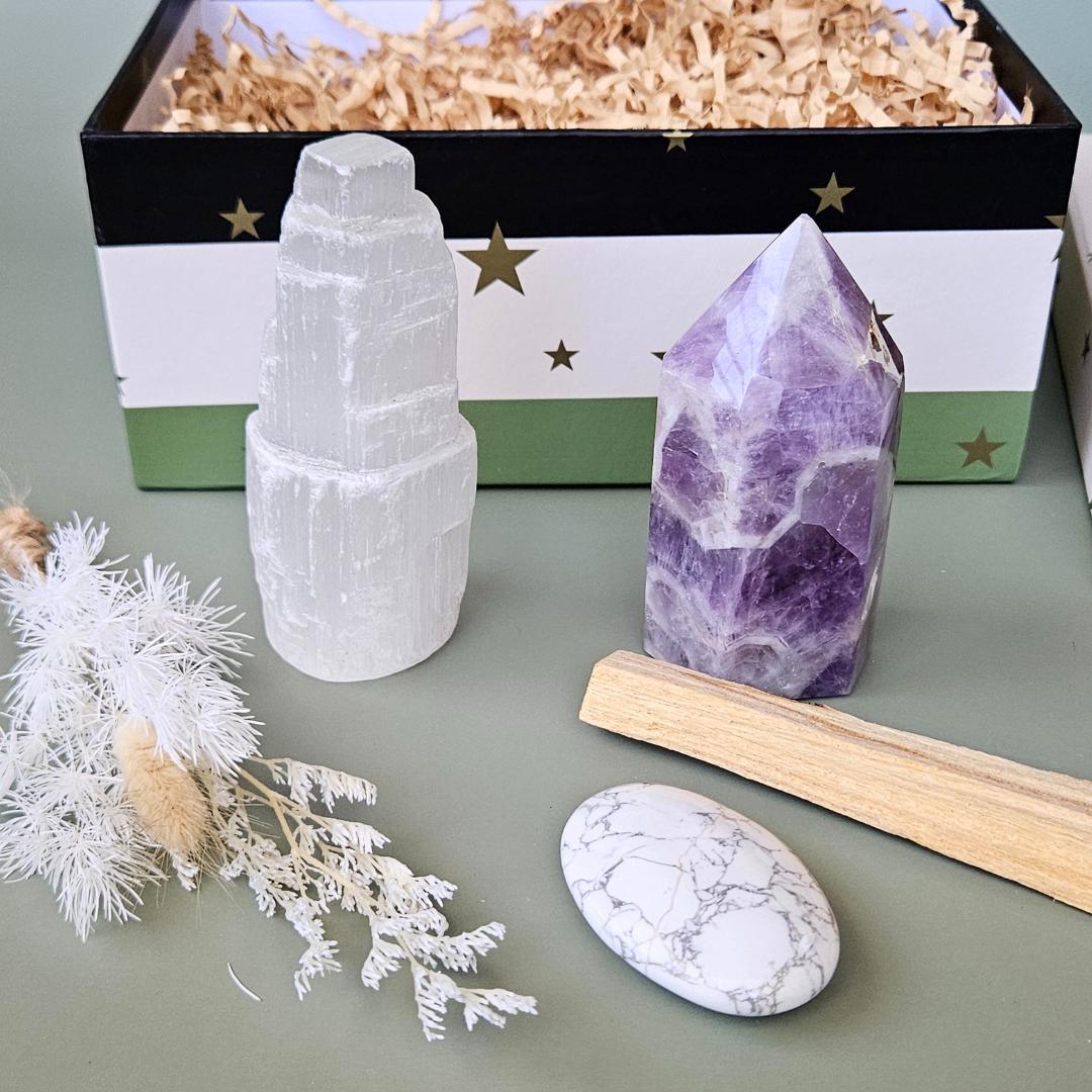 Crystal Gift Box Set Self Care Spa Gift for Her Healing Crystal Set Mi
