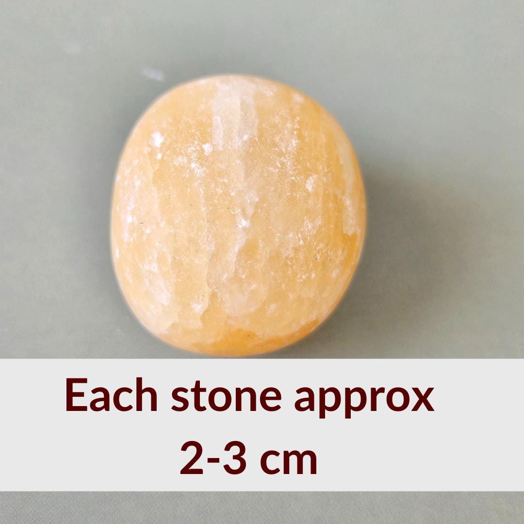 Orange Calcite Tumbled Stone Healing Crystal pocket crystal grid tumbl