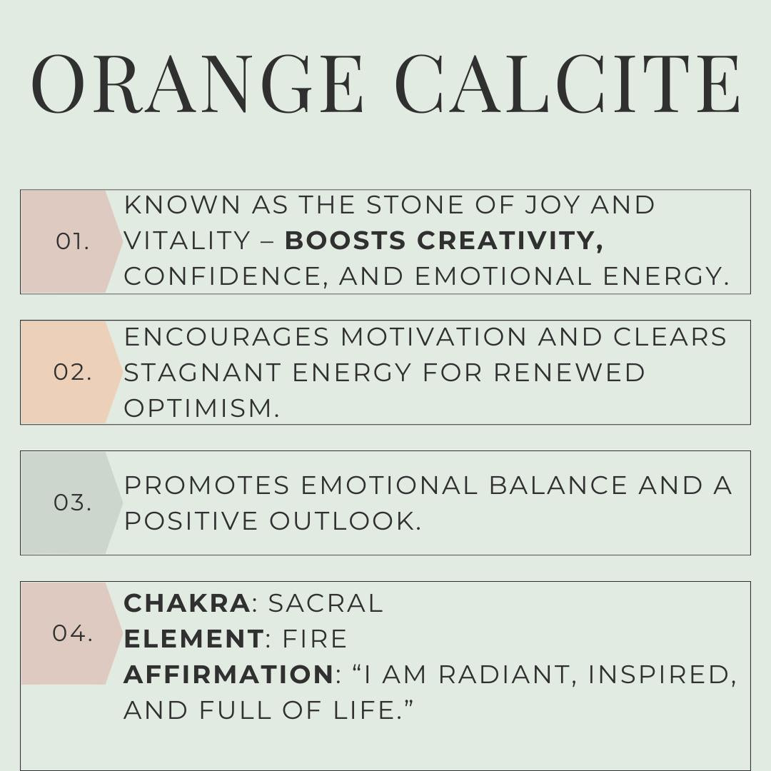 Orange Calcite Tumbled Stone Healing Crystal pocket crystal grid tumbl