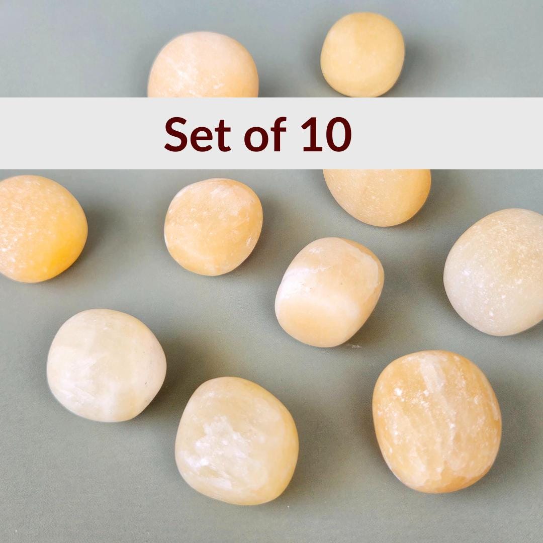 Orange Calcite Tumbled Stone Healing Crystal pocket crystal grid tumbl