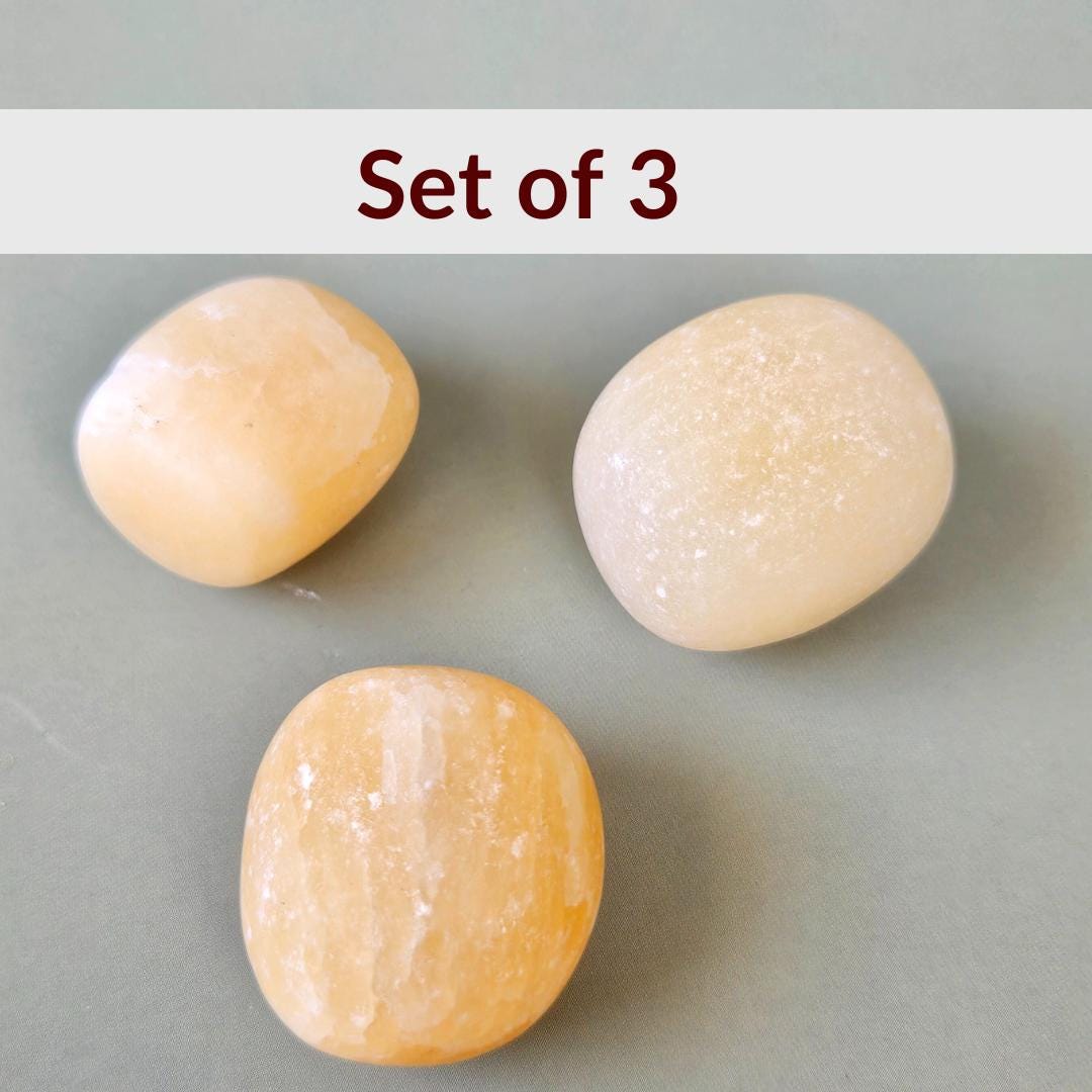 Orange Calcite Tumbled Stone Healing Crystal pocket crystal grid tumbl