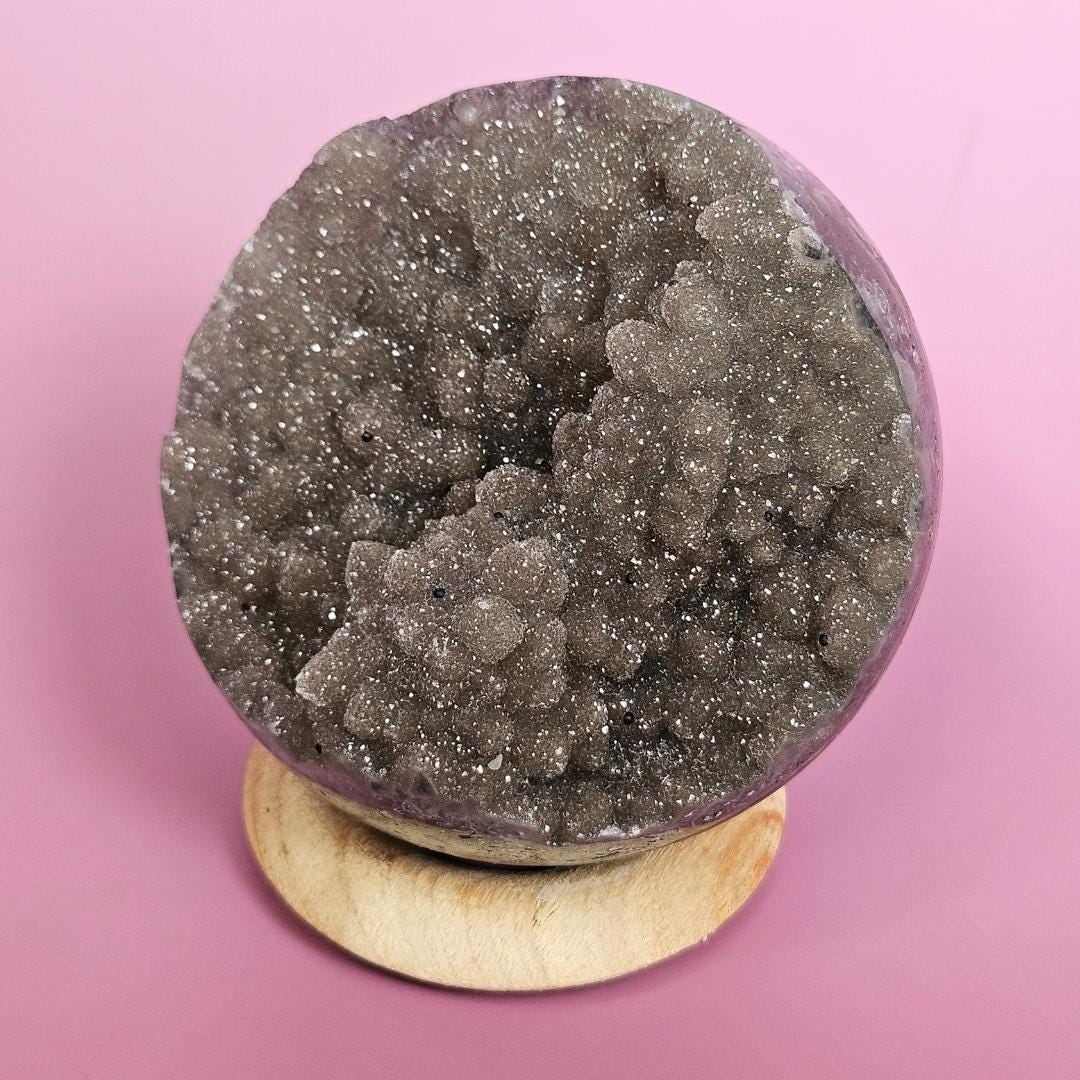 Amethyst crystal sphere sparkling geode Mother's day gift large druzy 