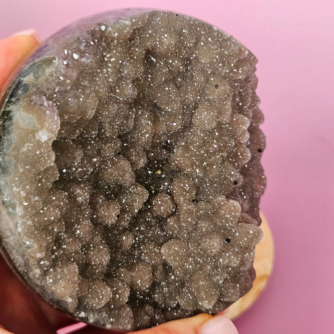 Amethyst crystal sphere sparkling geode Mother's day gift large druzy 