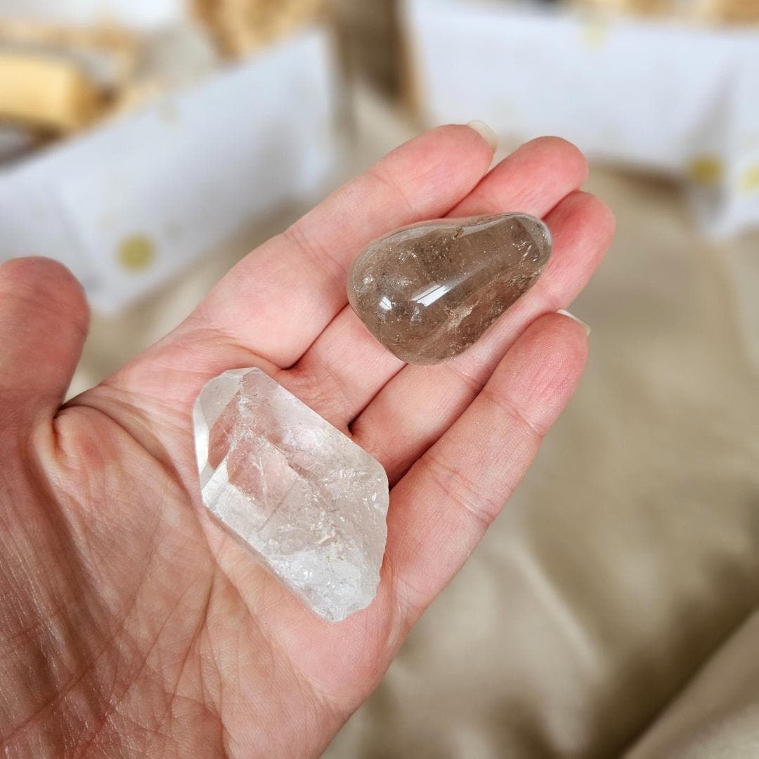 Crystal kit energy cleansing selenite and palo santo gift box for home