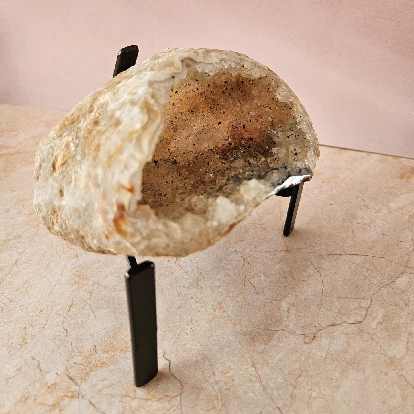 Agate Geode natural Cave on stand Crystal Display Decor Piece Unique M