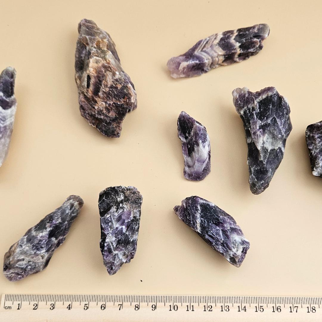 Amethyst Chevron Raw Crystal points rough mineral purple Dream banded 