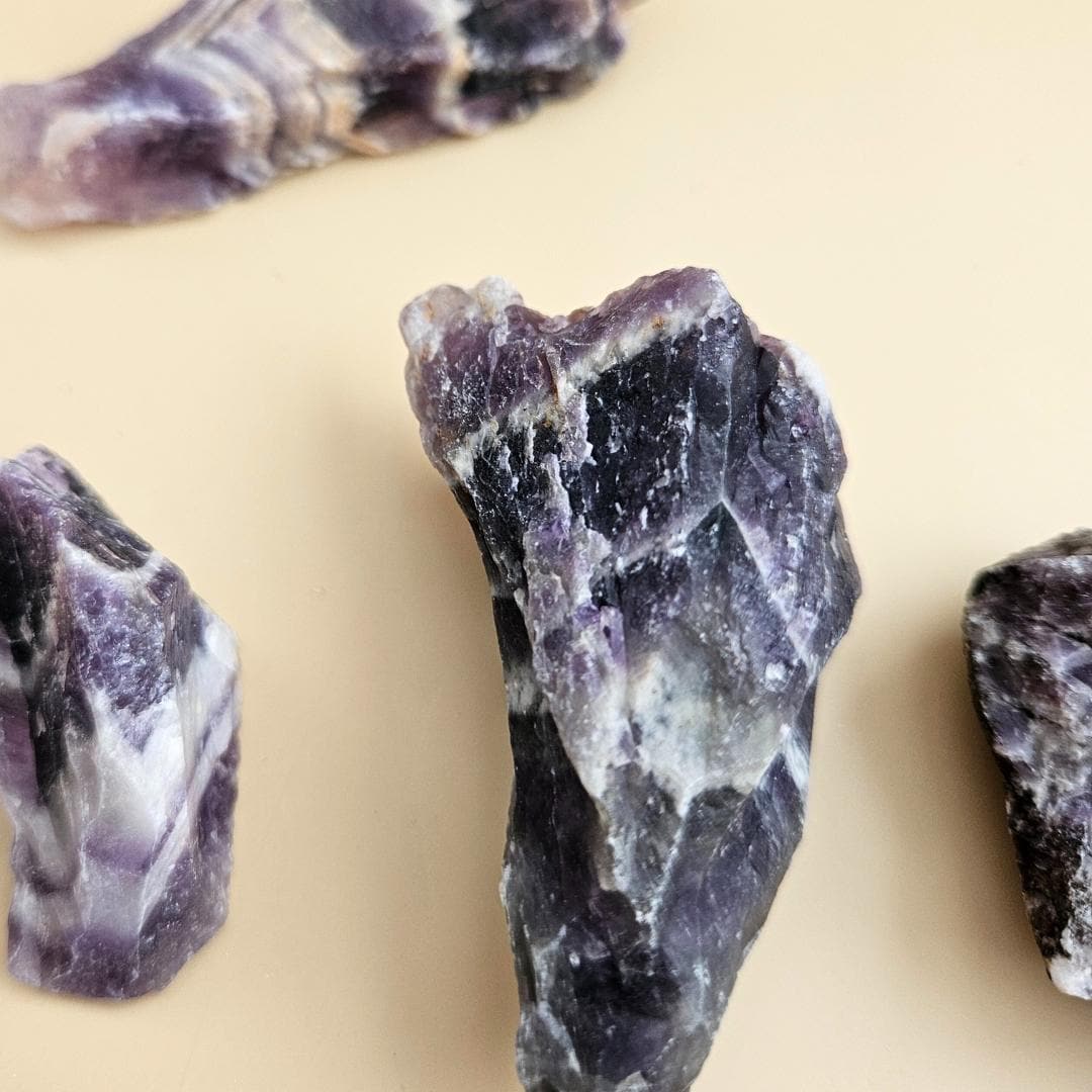 Amethyst Chevron Raw Crystal points rough mineral purple Dream banded 