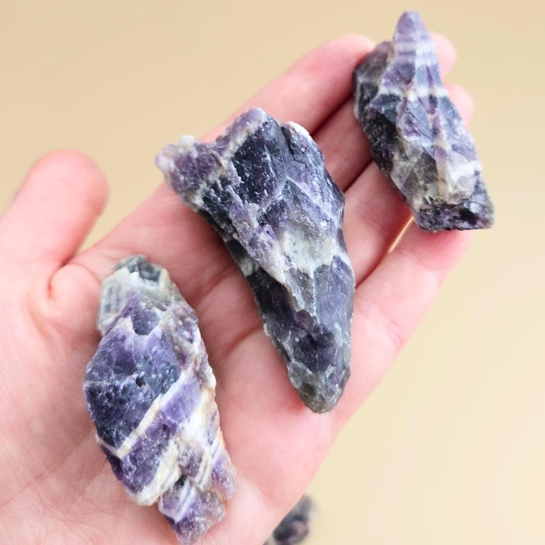 Amethyst Chevron Raw Crystal points rough mineral purple Dream banded 