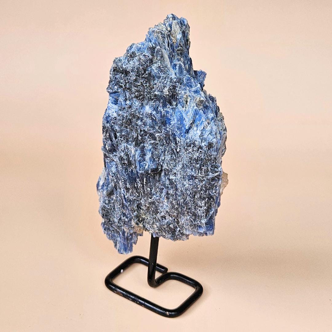 Blue Kyanite Crystal Cluster Raw Natural Stone on Stand Healing Crysta