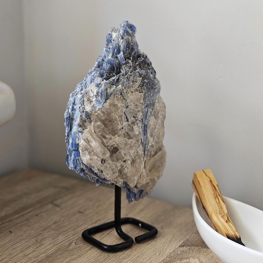 Blue Kyanite Crystal Cluster Raw Natural Stone on Stand Healing Crysta