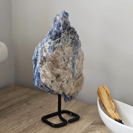 Blue Kyanite Crystal Cluster Raw Natural Stone on Stand Healing Crystal Gift for Her Witchy Home Decor Boho Room Decor Spiritual Gift