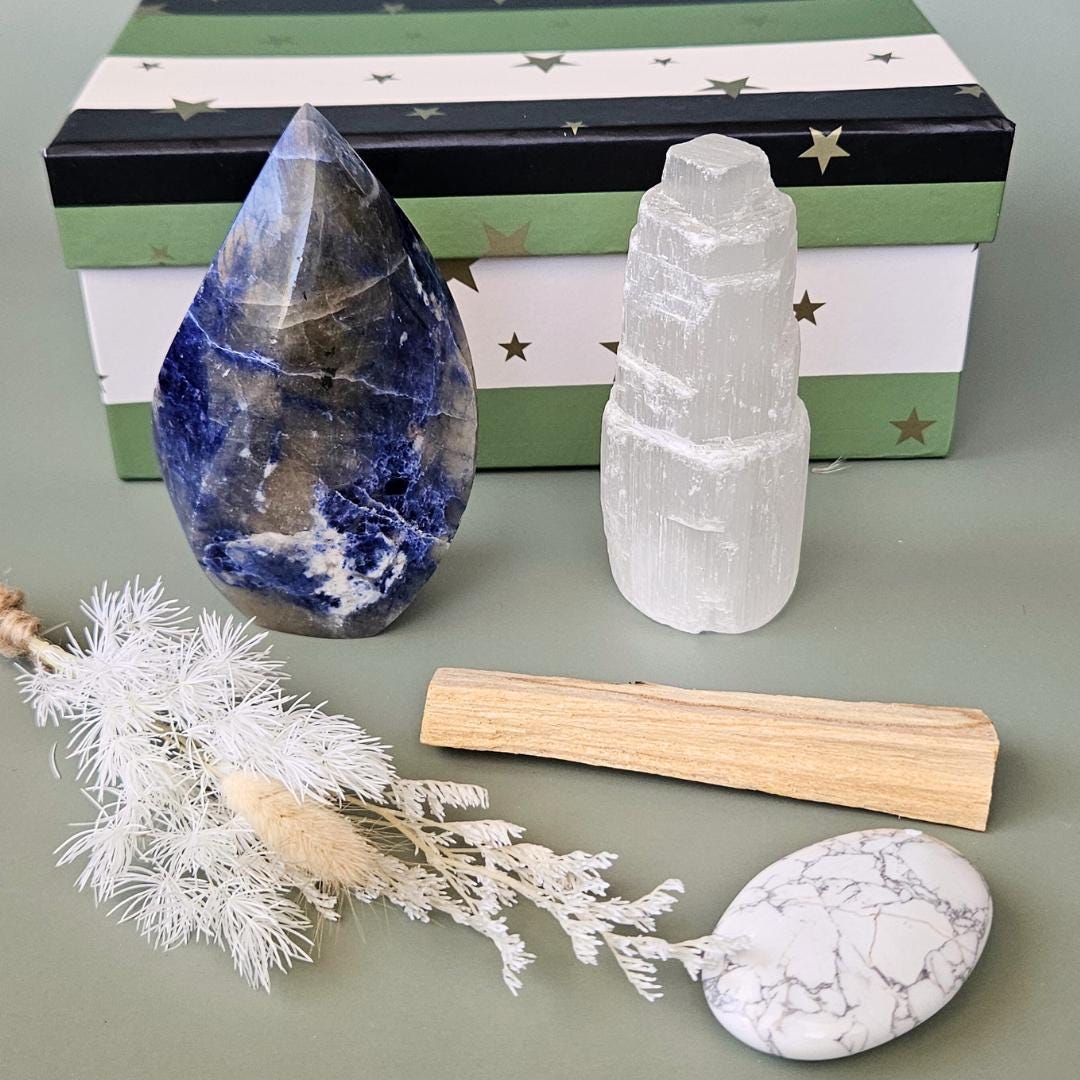 Crystal Gift Box Set Self Care Spa Gift for Her Healing Crystal Set Mi