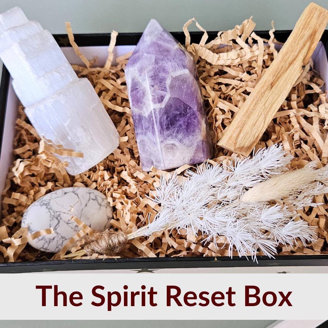Crystal Gift Box Set Self Care Spa Gift for Her Healing Crystal Set Mi