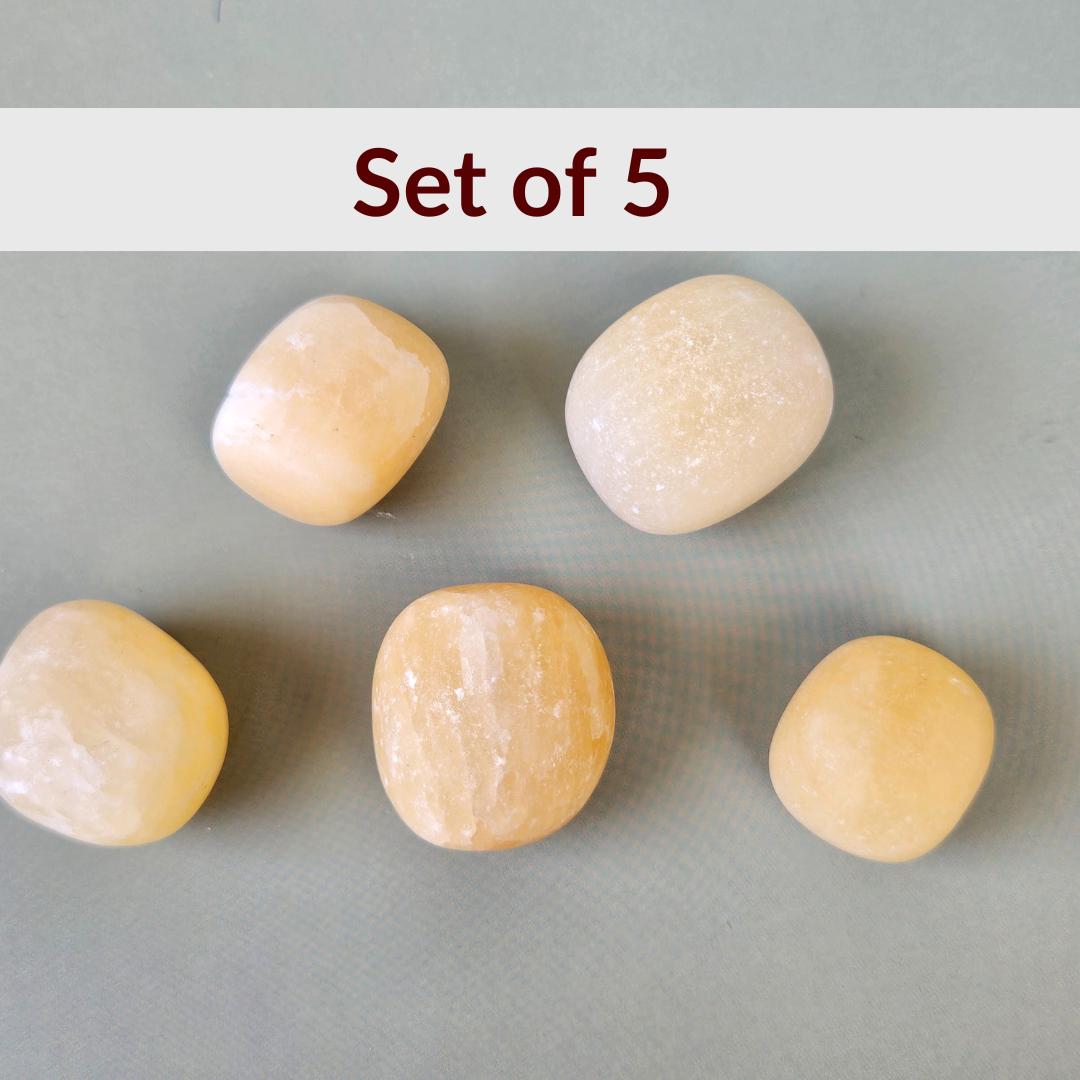 Orange Calcite Tumbled Stone Healing Crystal pocket crystal grid tumbl