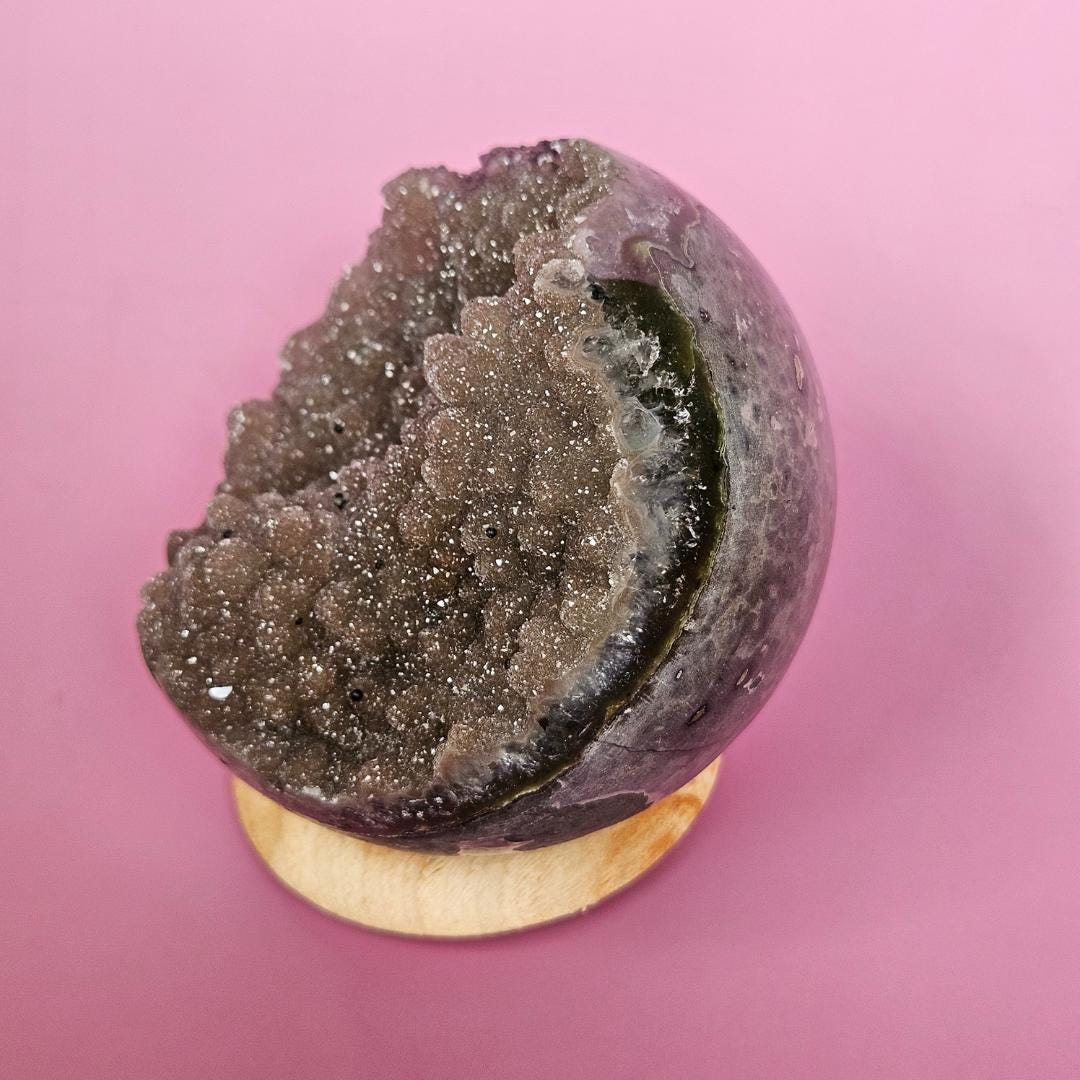 Amethyst crystal sphere sparkling geode Mother's day gift large druzy 