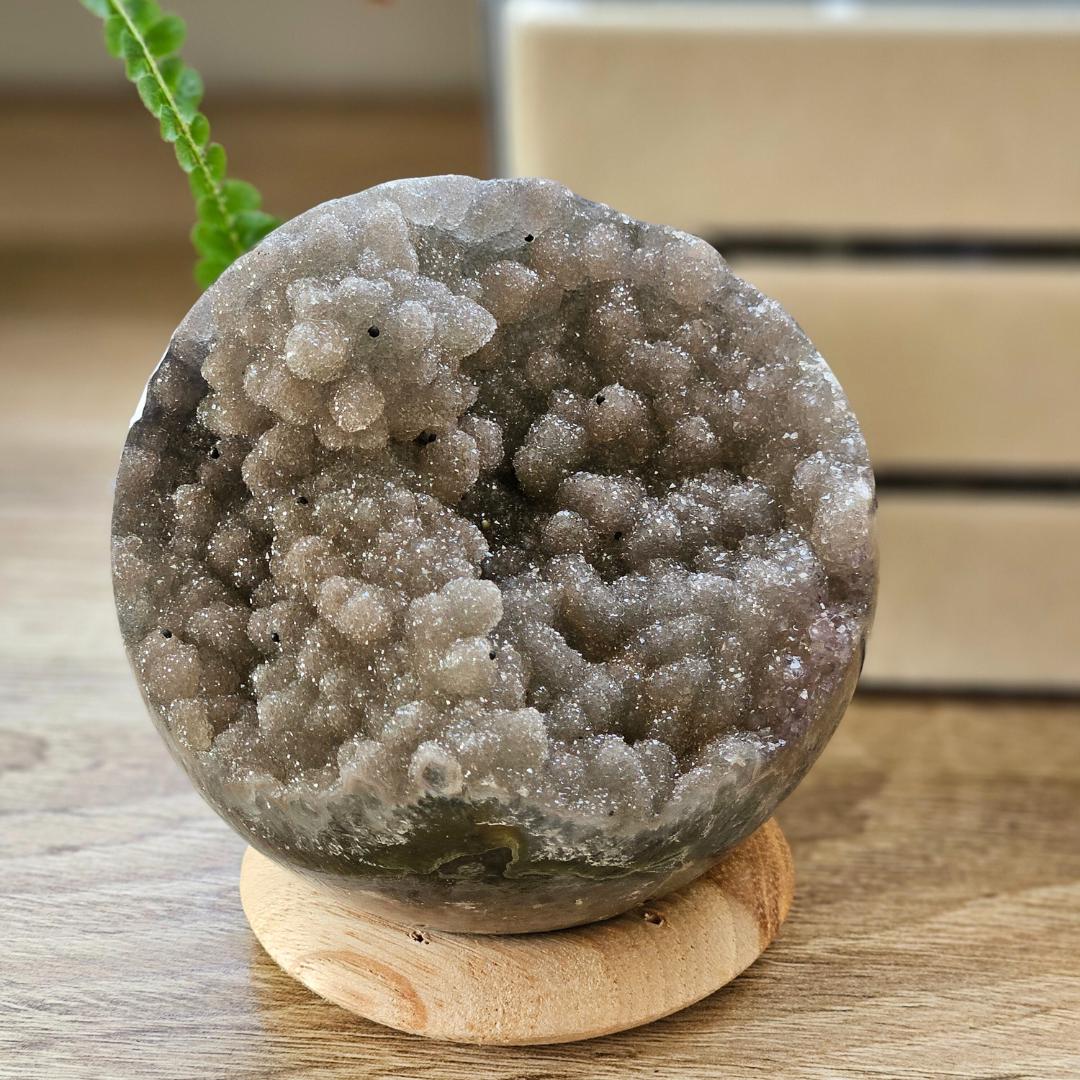 Amethyst crystal sphere sparkling geode Mother's day gift large druzy 