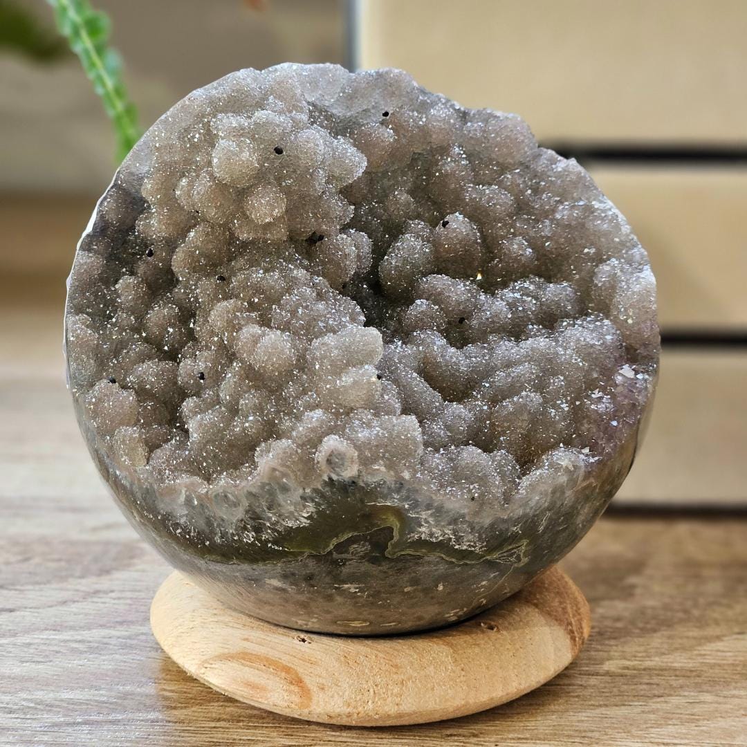 Amethyst crystal sphere sparkling geode Mother's day gift large druzy 