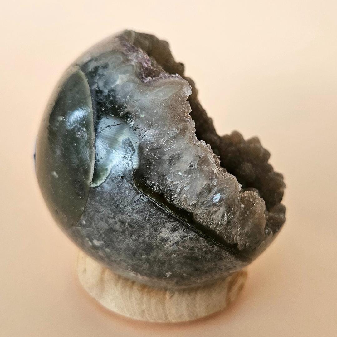 Amethyst crystal sphere sparkling geode Mother's day gift large druzy 