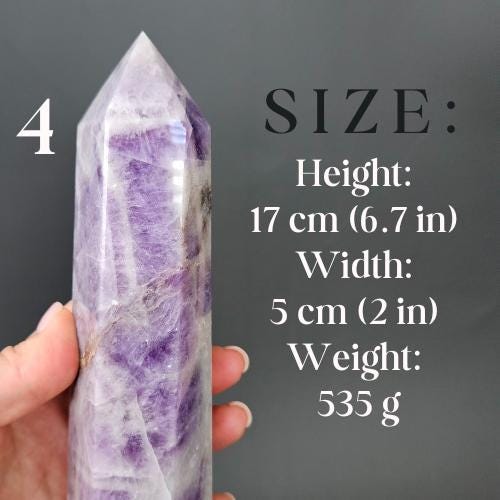 Amethyst Crystal Tower polished point purple stone shelf home décor st
