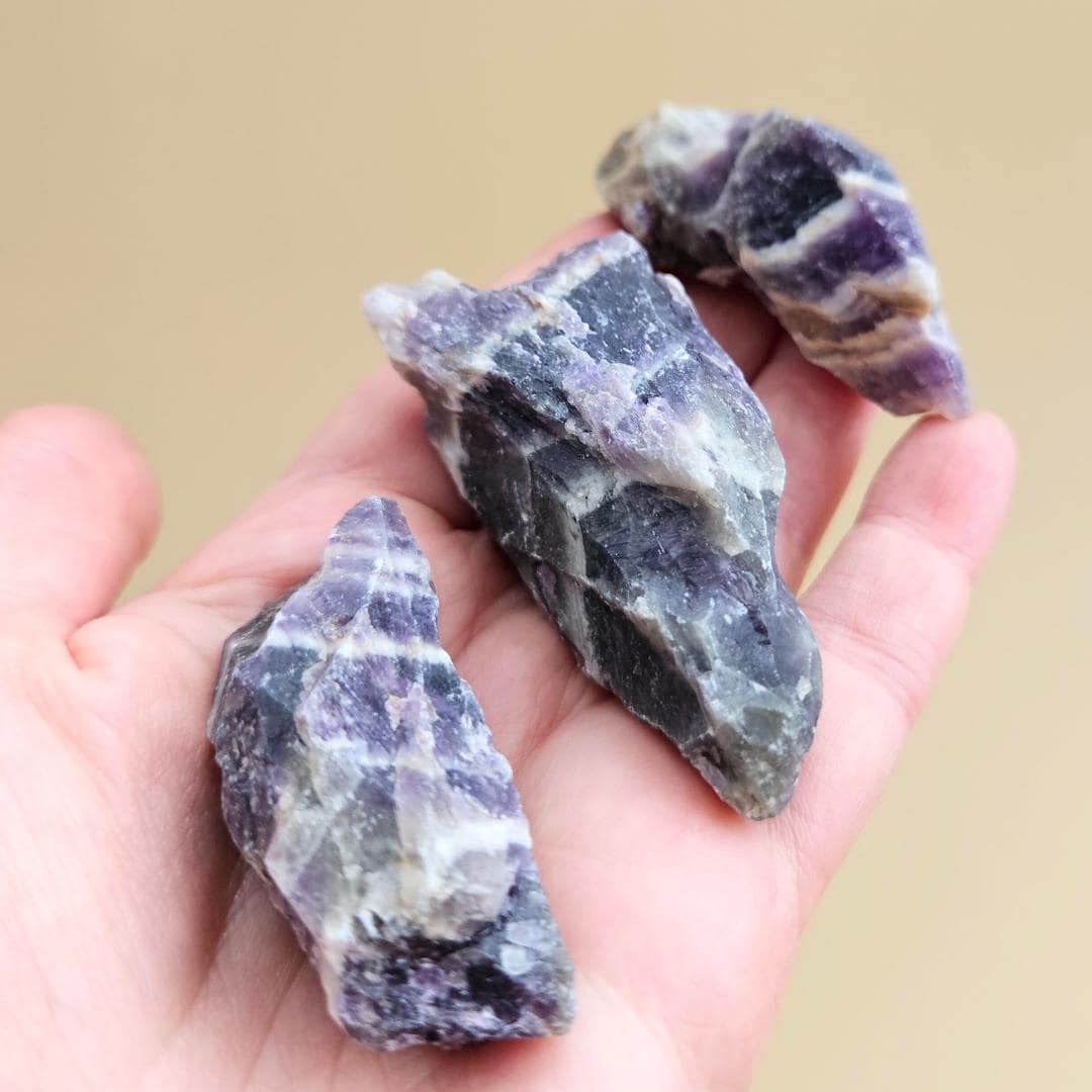 Amethyst Chevron Raw Crystal points rough mineral purple Dream banded 
