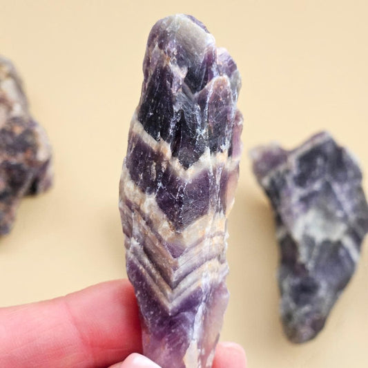 Amethyst Chevron Raw Crystal points rough mineral purple Dream banded gemstone bulk witches hat unique Christmas gift collectors beginners
