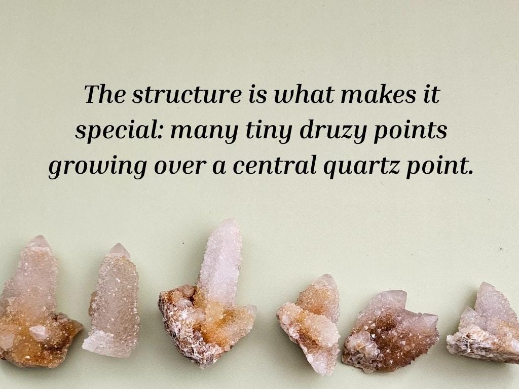 Golden White Spirit Quartz Cactus Quartz raw crystal cluster quartz po
