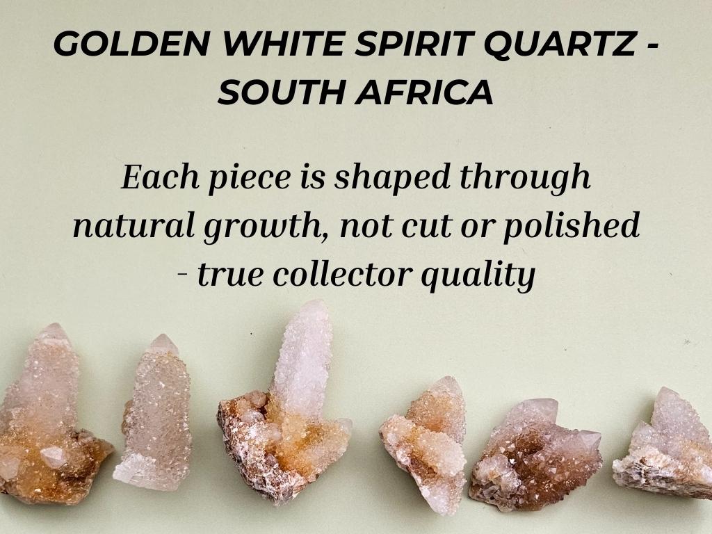 Golden White Spirit Quartz Cactus Quartz raw crystal cluster quartz po