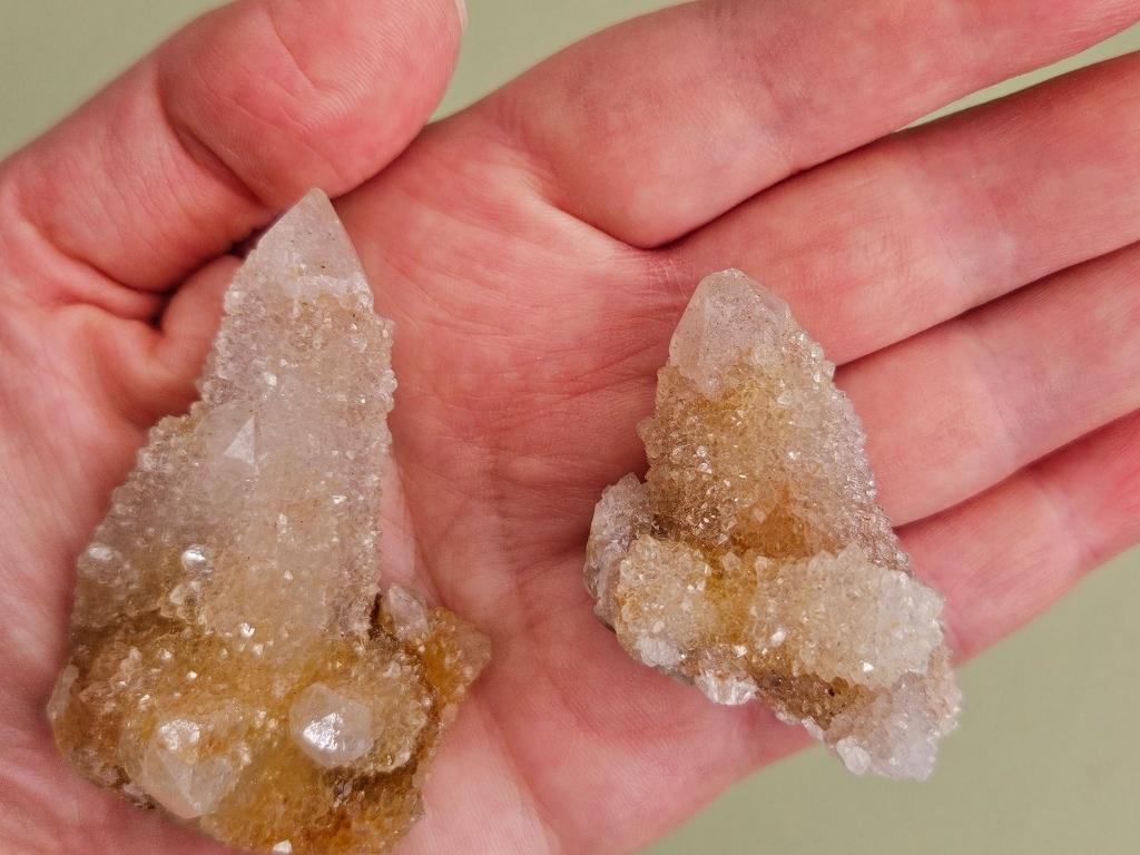 Golden White Spirit Quartz Cactus Quartz raw crystal cluster quartz po