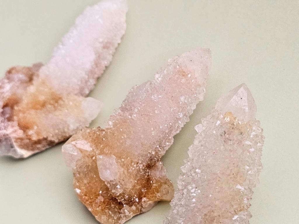 Golden White Spirit Quartz Cactus Quartz raw crystal cluster quartz po
