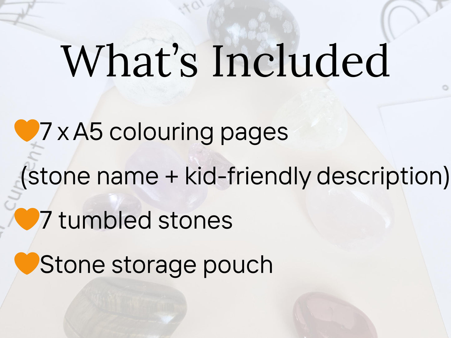 Kids Crystal Gift Set Tumbled Stones Colouring Pages Fun Creative Mind