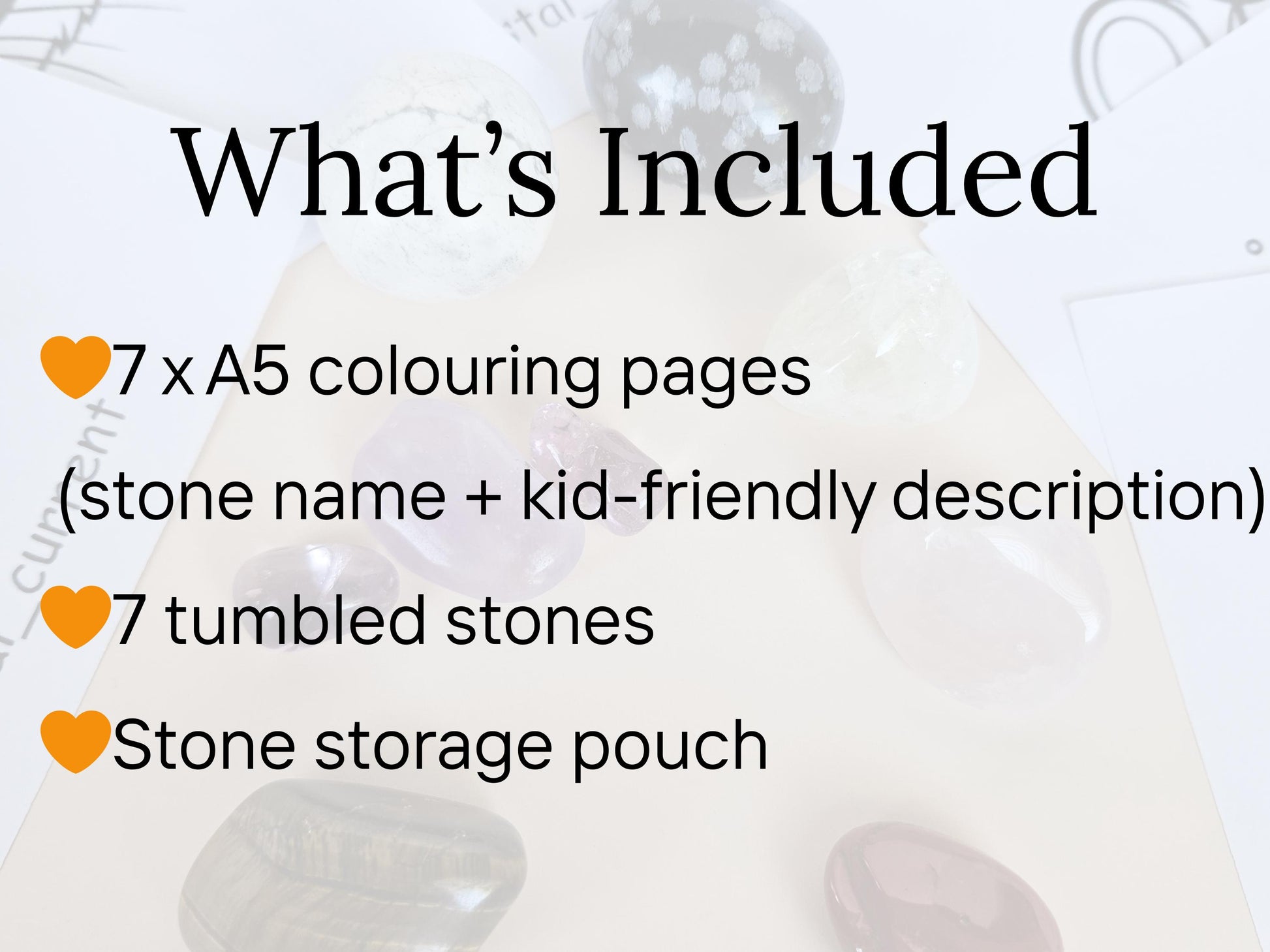 Kids Crystal Gift Set Tumbled Stones Colouring Pages Fun Creative Mind