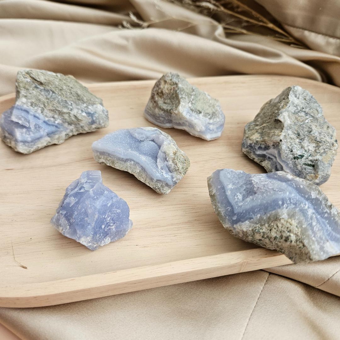 Blue Lace Agate Geode Natural Raw Slice Chalcedony Cluster Natural Spa