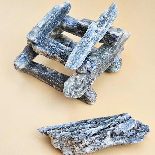 Raw Blue Kyanite Sticks natural crystal blades calming energy collecto