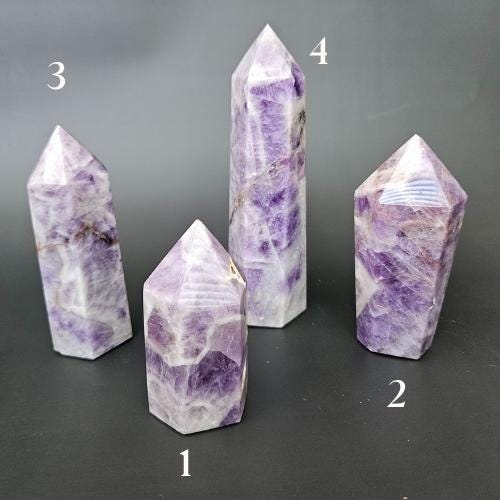 Amethyst Crystal Tower polished point purple stone shelf home décor st