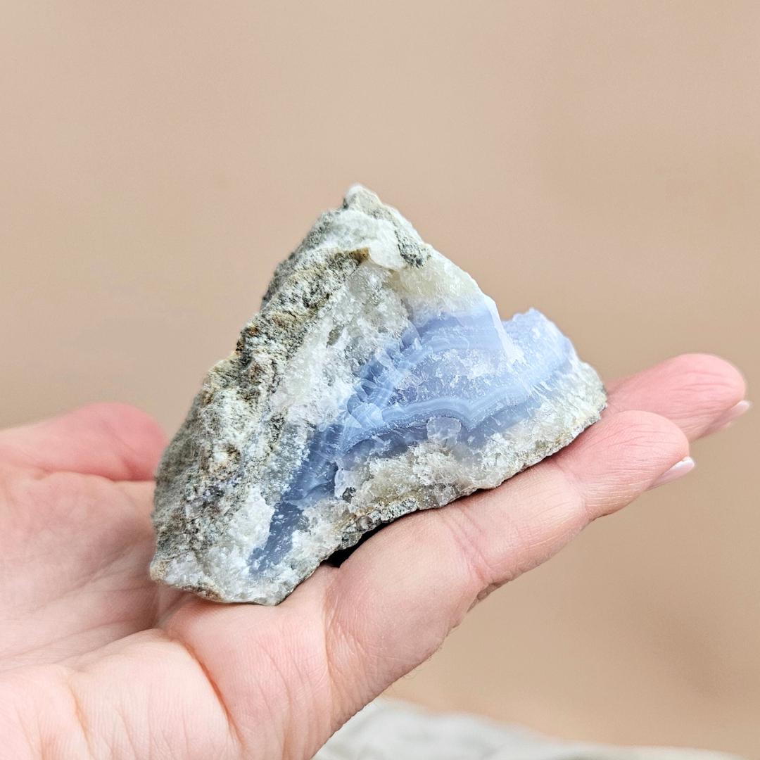 Blue Lace Agate Geode Natural Raw Slice Chalcedony Cluster Natural Spa