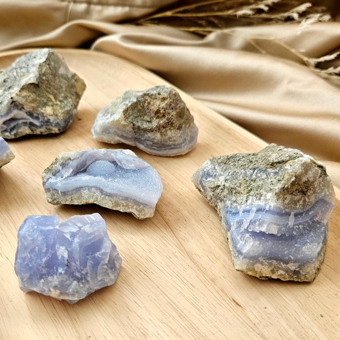 Blue Lace Agate Geode Natural Raw Slice Chalcedony Cluster Natural Spa