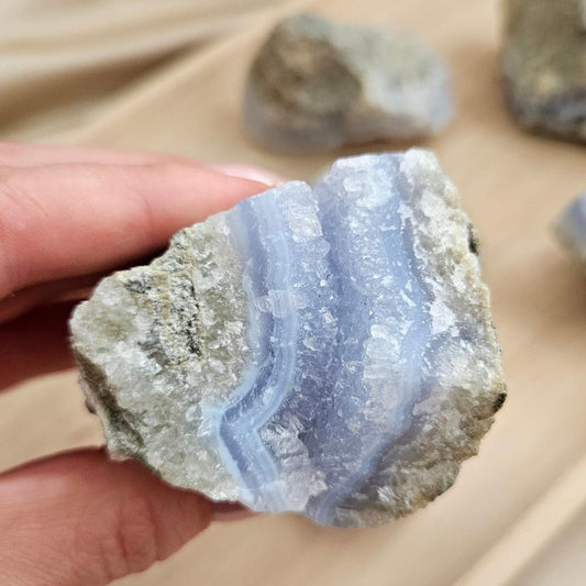 Blue Lace Agate Geode Natural Raw Slice Chalcedony Cluster Natural Spa