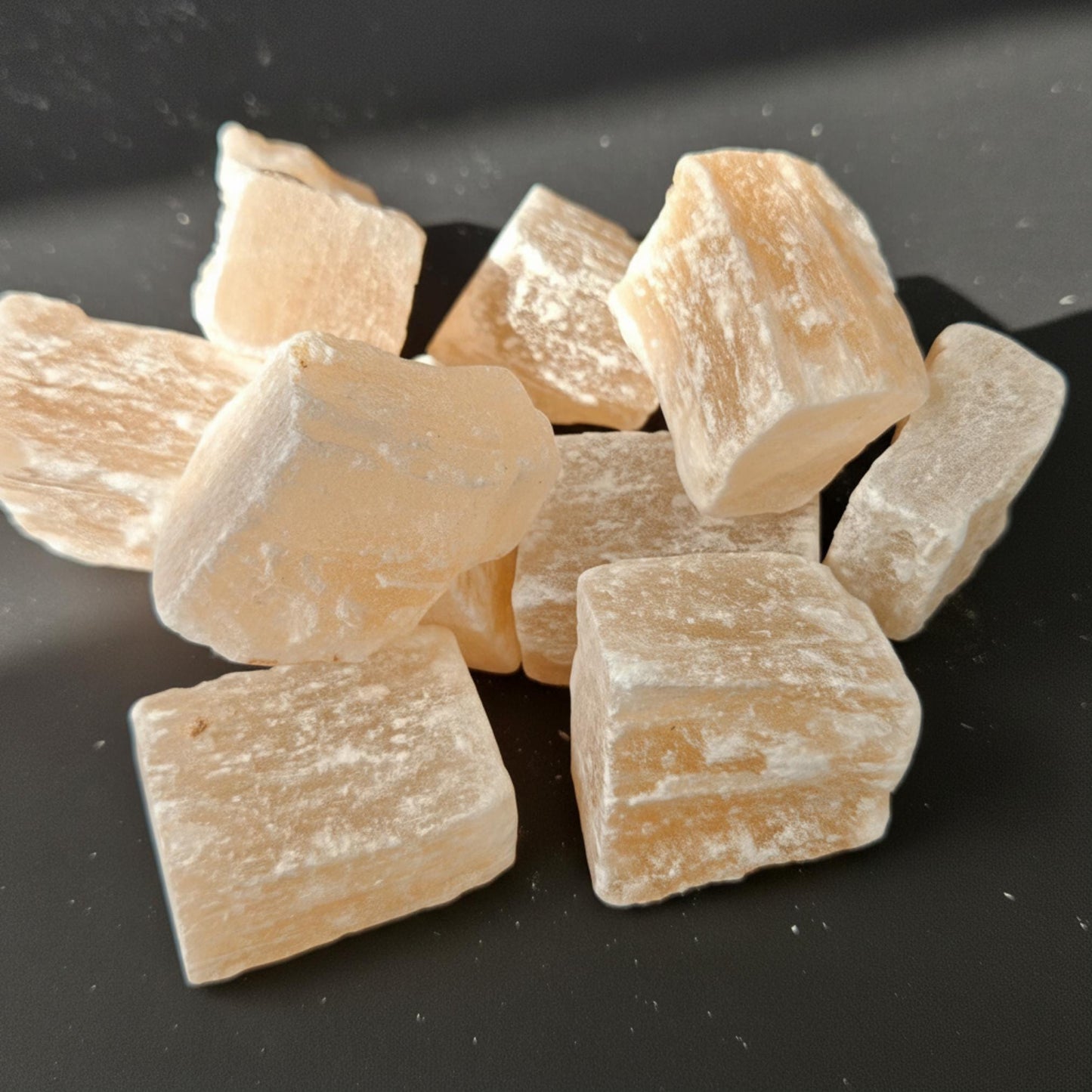 Peach Selenite Raw Orange Crystal Satin Spar Natural Cleansing Stone f