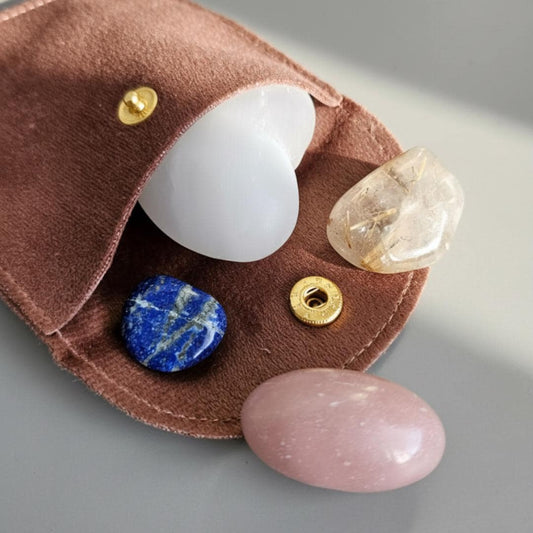 Crystal Velvet Jewelry Organizer Small Jewelry Pouch for Crystals Ring