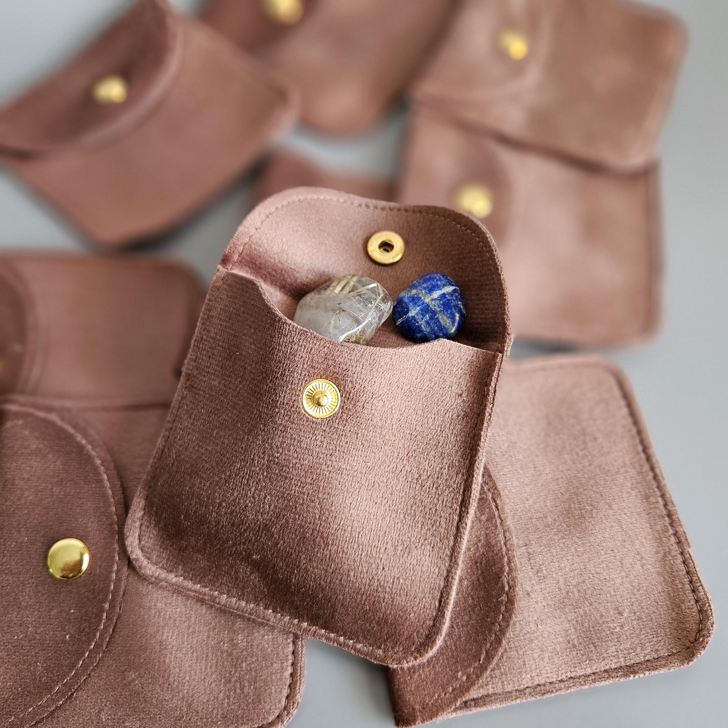 Crystal Velvet Jewelry Organizer Small Jewelry Pouch for Crystals Ring