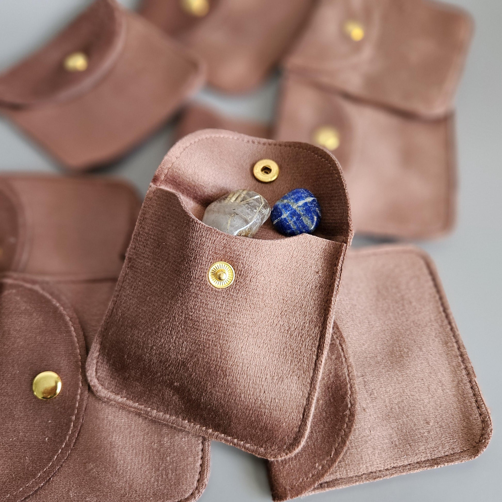 Crystal Velvet Jewelry Organizer Small Jewelry Pouch for Crystals Ring