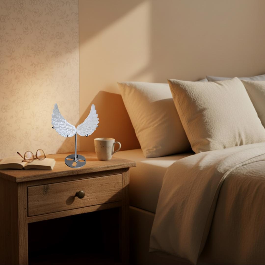 Satin Spar Angel Wings Crystal Display Selenite Stand Home Decor  Reik