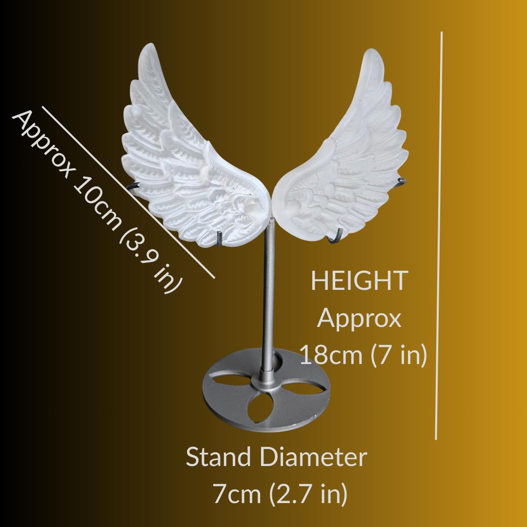 Satin Spar Angel Wings Crystal Display Selenite Stand Home Decor  Reik