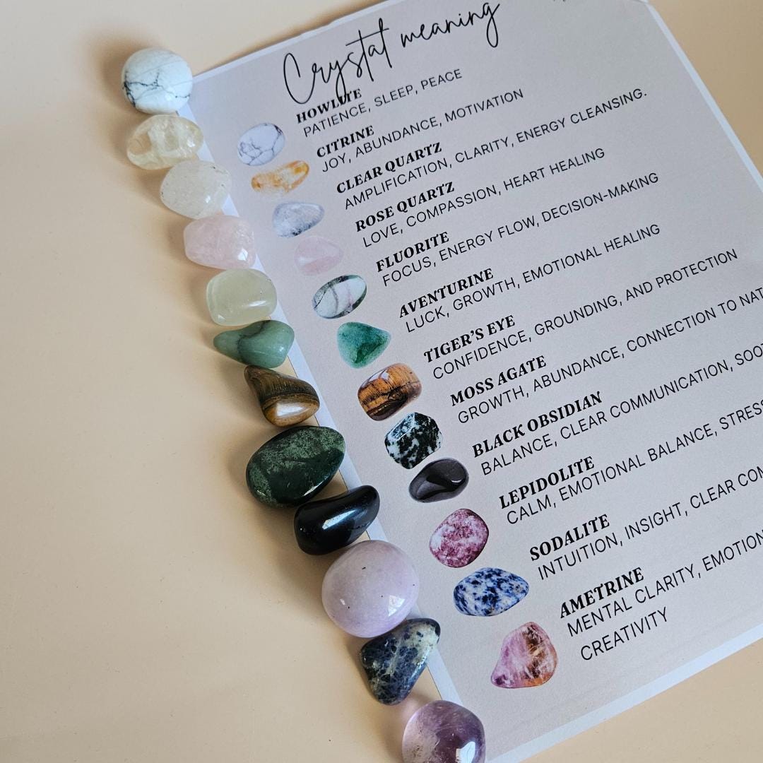 Beginner Crystal Kit Tumbled Stones Crystal Starter Kit Kids Bulk Tumb
