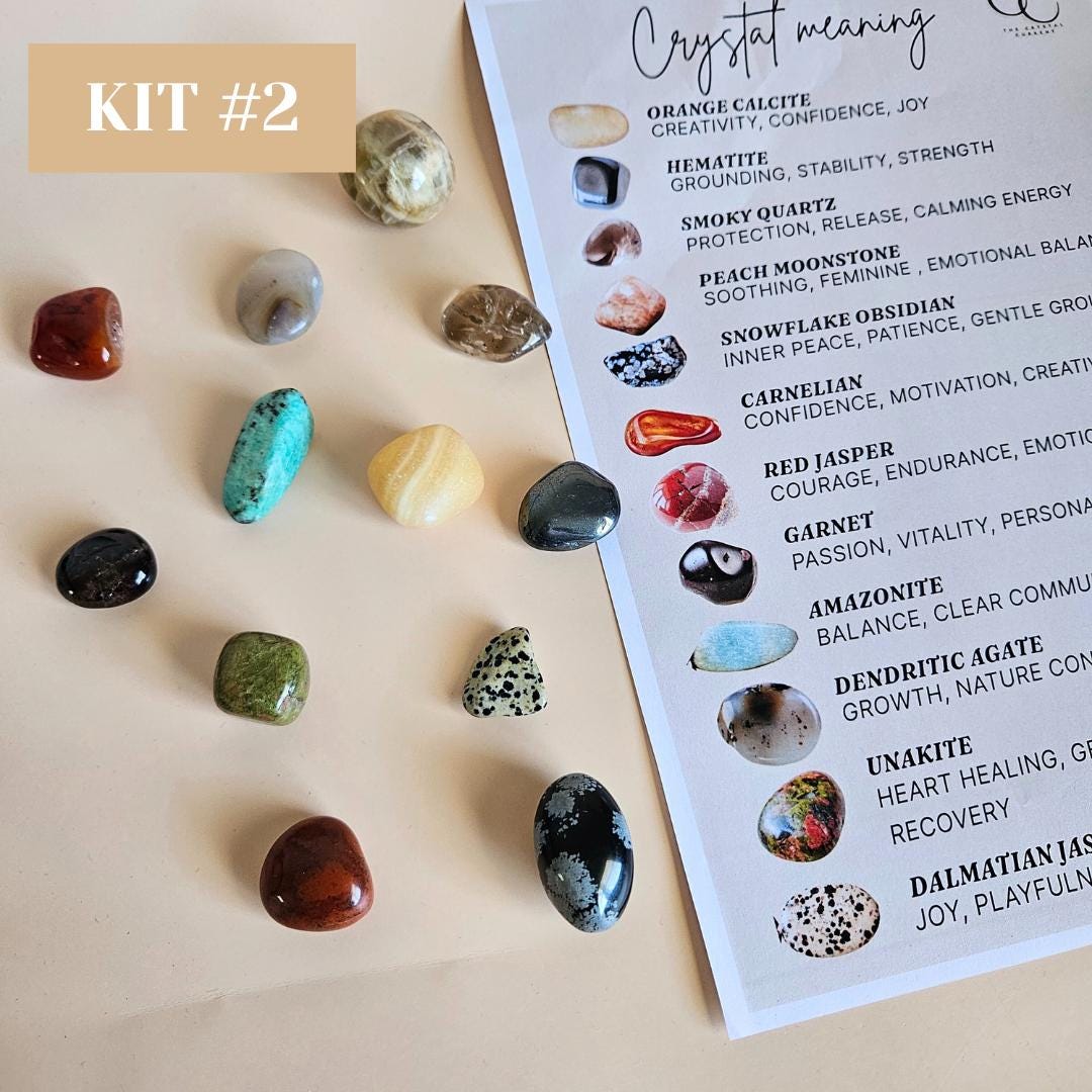 Beginner Crystal Kit Tumbled Stones Crystal Starter Kit Kids Bulk Tumb