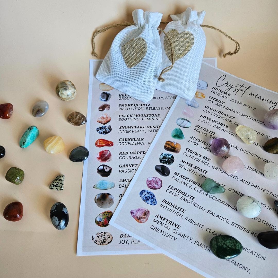 Beginner Crystal Kit Tumbled Stones Crystal Starter Kit Kids Bulk Tumb
